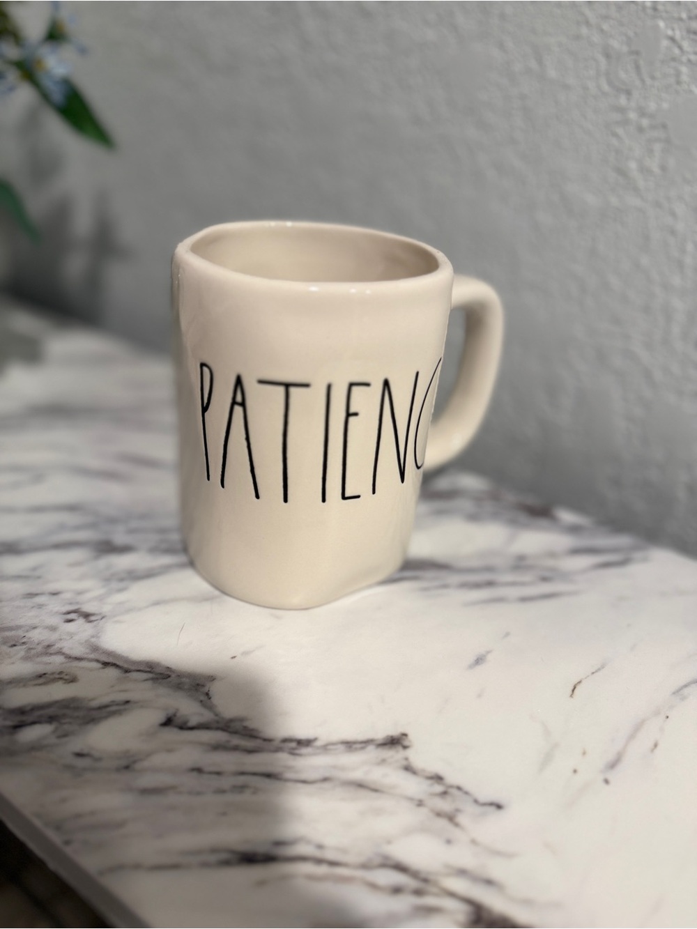 Rae Dunn Patience Mug Cream Ceramic Farmhouse Coffee Cup Large Long Letters - Picture 3 of 9